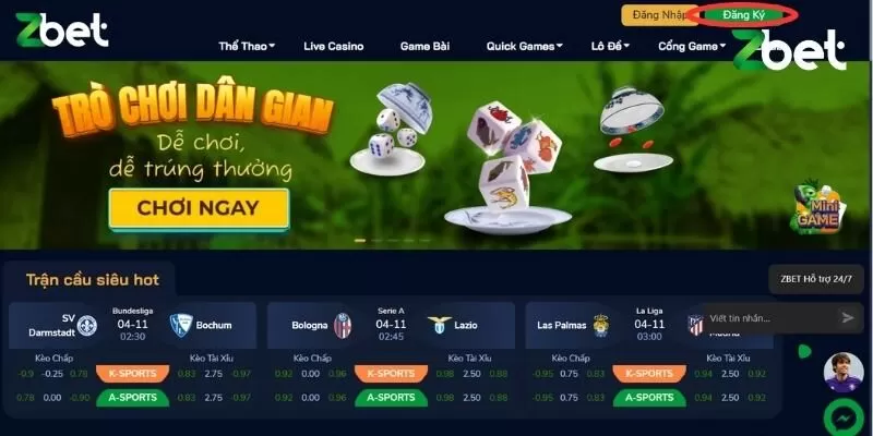 Hướng dẫn đăng k&yacute; - đăng nhập Zbet